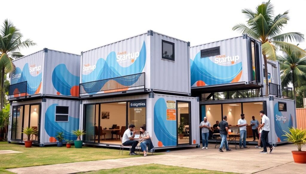 Startup using container offices in Noida Extension for team expansion
