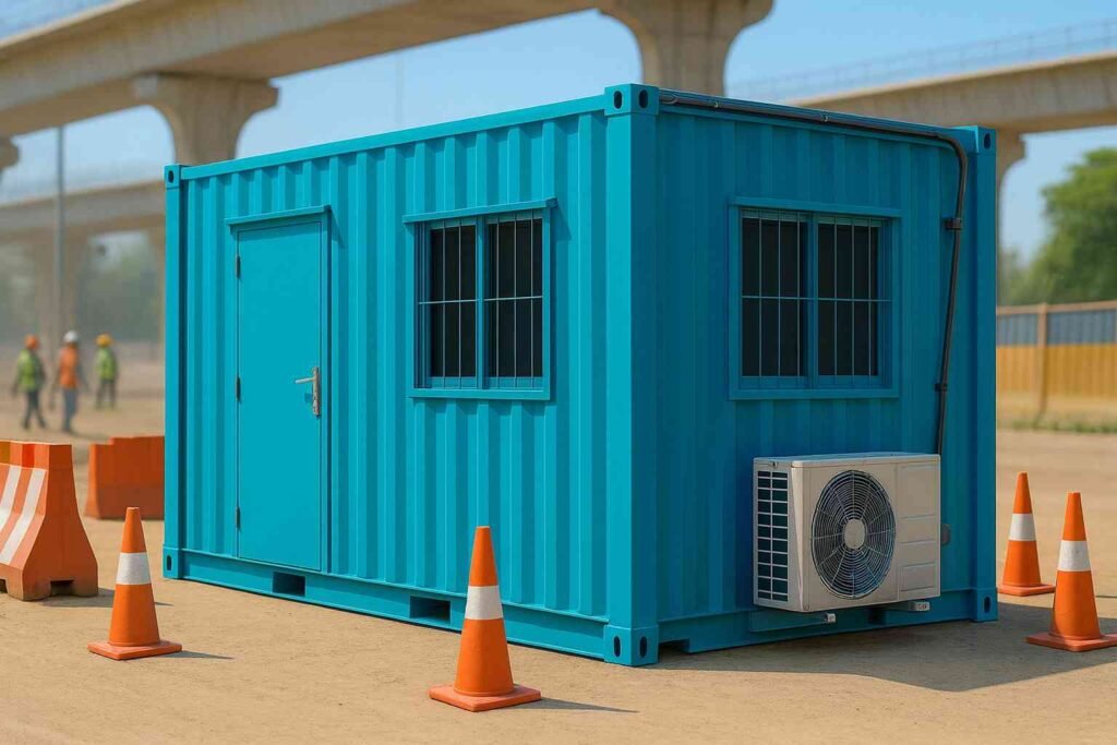 Modern container office with glass front