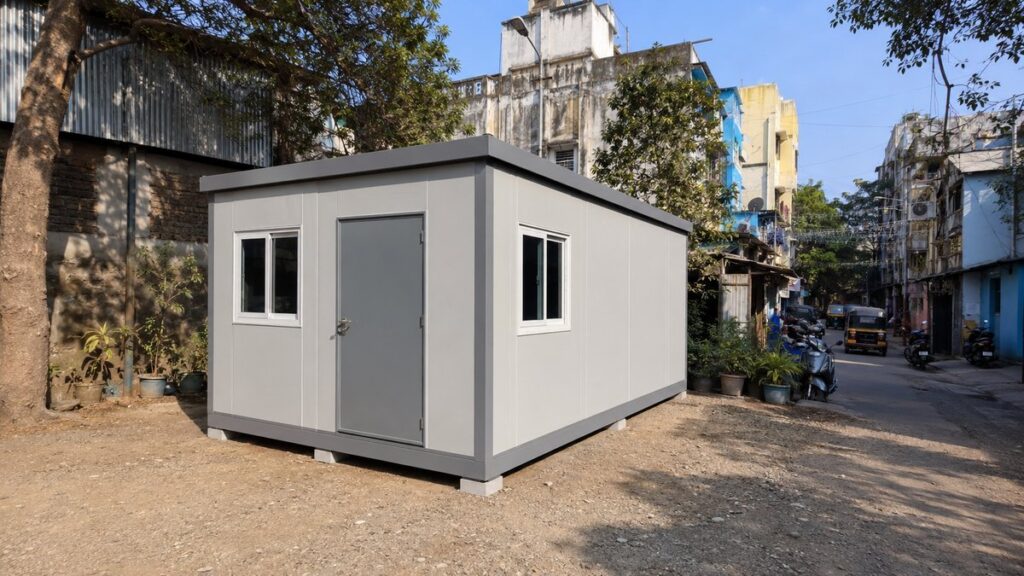 New steel porta cabin site office on a compact central-Bengaluru plot in Ulsoor